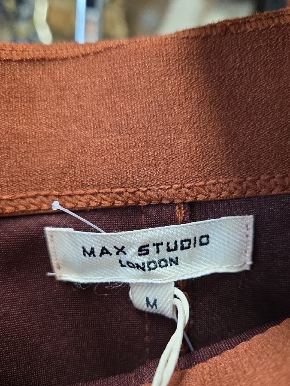 Max Studio Rust Brown Midi A-Line Panel Skirt - Picture 4 of 4